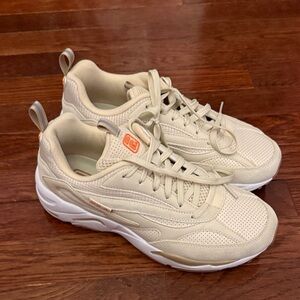 Fila Cream Sneakers with Orange Accents